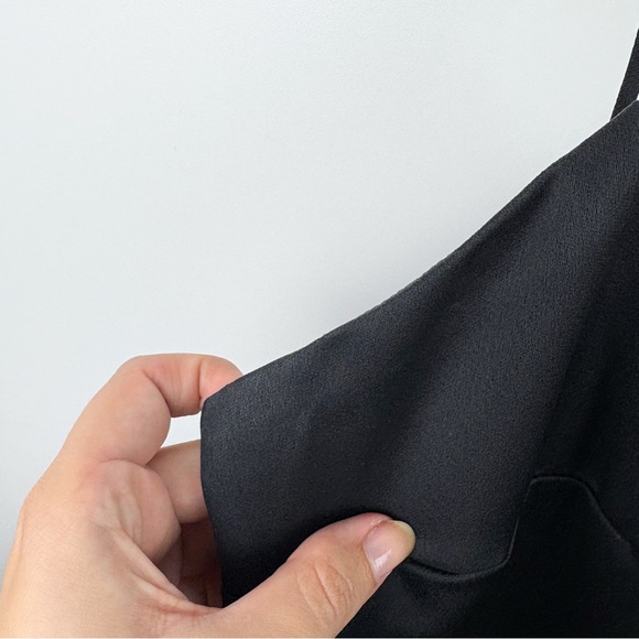 Anthropologie BHLDN Leti Satin Midi Dress Black Formal Evening Cocktail Size 4 - Picture 5 of 8